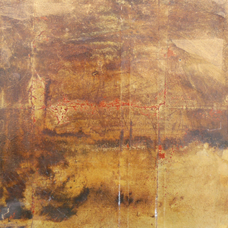 goldene patinierte Oberfläche von Katrin Schwenk handgemacht